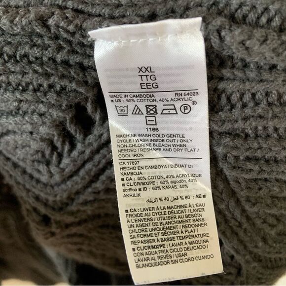 OLD NAVY Women’s Pointelle Knit Open Front Cardigan Panther Grey Size XXL - Picture 8 of 9